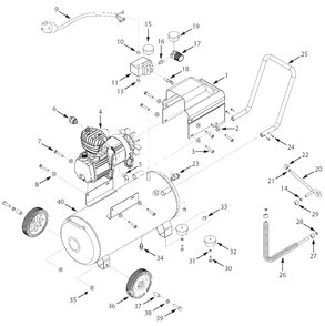 Air-Compressor Parts Diagram and Parts List for HL5401  Campbell Hausfeld Compressor